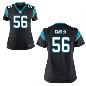 Women's Carolina Panthers Nike Black Game Jersey CARTER#56