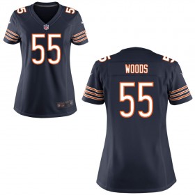 Women's Chicago Bears Nike Navy Blue Game Jersey WOODS#55