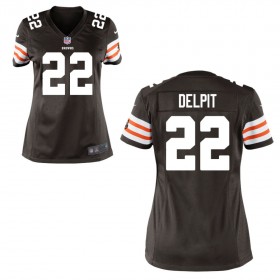 Women's Cleveland Browns Historic Logo Nike Brown Game Jersey DELPIT#22