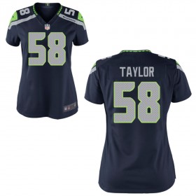 Women's Seattle Seahawks Nike College Navy Game Jersey TAYLOR#58