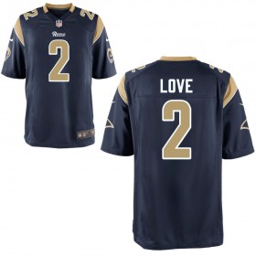 Youth Los Angeles Rams Nike Navy Game Jersey LOVE#2