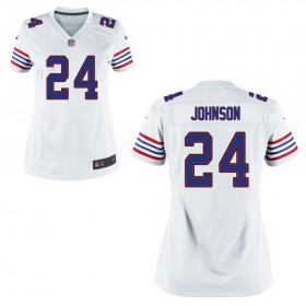 Women's Buffalo Bills Nike White Throwback Game Jersey JOHNSON#24