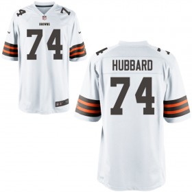 Nike Men's Cleveland Browns Game White Jersey HUBBARD#74