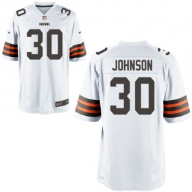 Nike Men's Cleveland Browns Game White Jersey JOHNSON#30