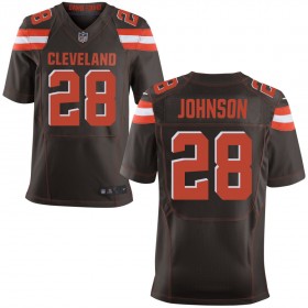 Men's Cleveland Browns Nike Brown Elite Jersey JOHNSON#28