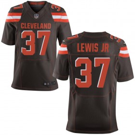 Men's Cleveland Browns Nike Brown Elite Jersey LEWIS JR#37
