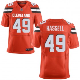 Men's Cleveland Browns Nike Orange Alternate Elite Jersey HASSELL#49