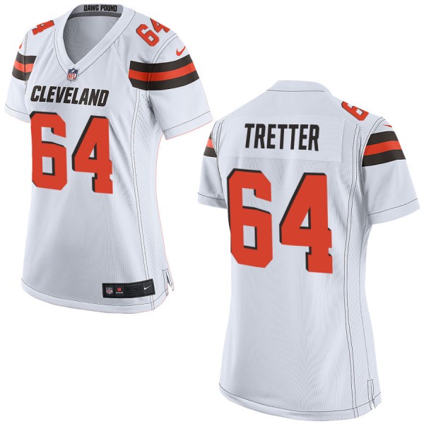 Nike Cleveland Browns Womens White Game Jersey TRETTER#64